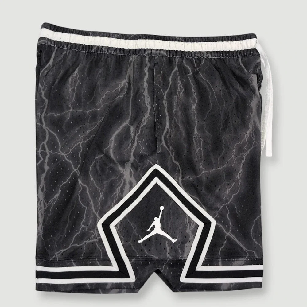 Jordan Diamond Printed Sport Shorts Mens 2XL Black Lightning Mesh Basketball
